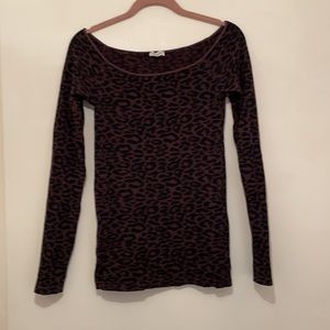 Brown and black animal print long top. Stretchy. This is a beauty.